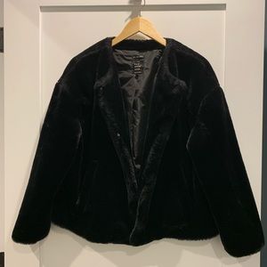 Black Zara Faux Fur Jacket